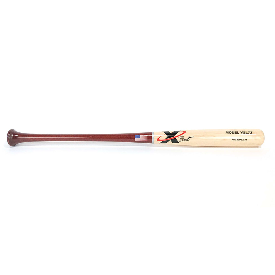 X-Bat Playing Bats Burgundy | Natural (clear coat) | Black / 31" / (-7) X-Bat Model YSL73 Wood Baseball Bat | Maple