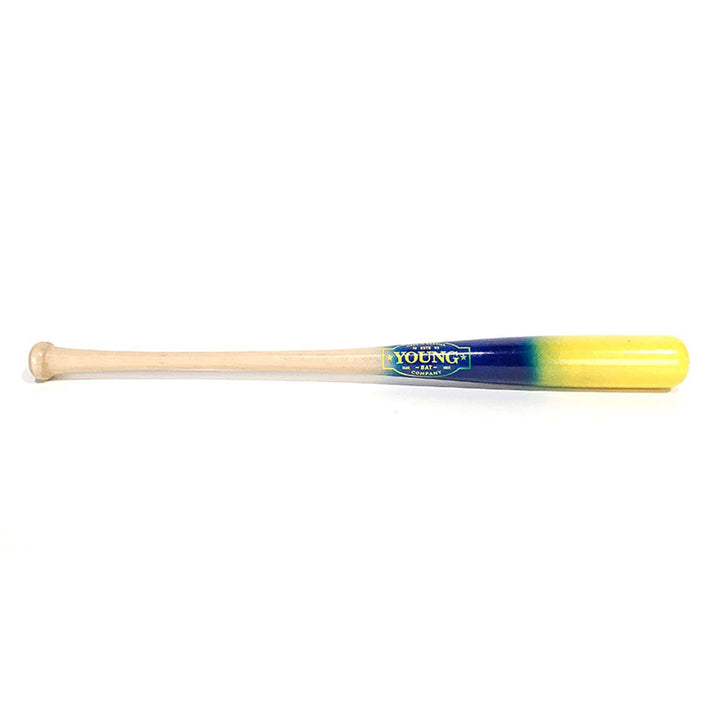 Young Bat Co Playing Bats Natural | Blue | Yellow / 28" / (-7) Young Bat Co. Youth 28" Wood Baseball Bat | Maple