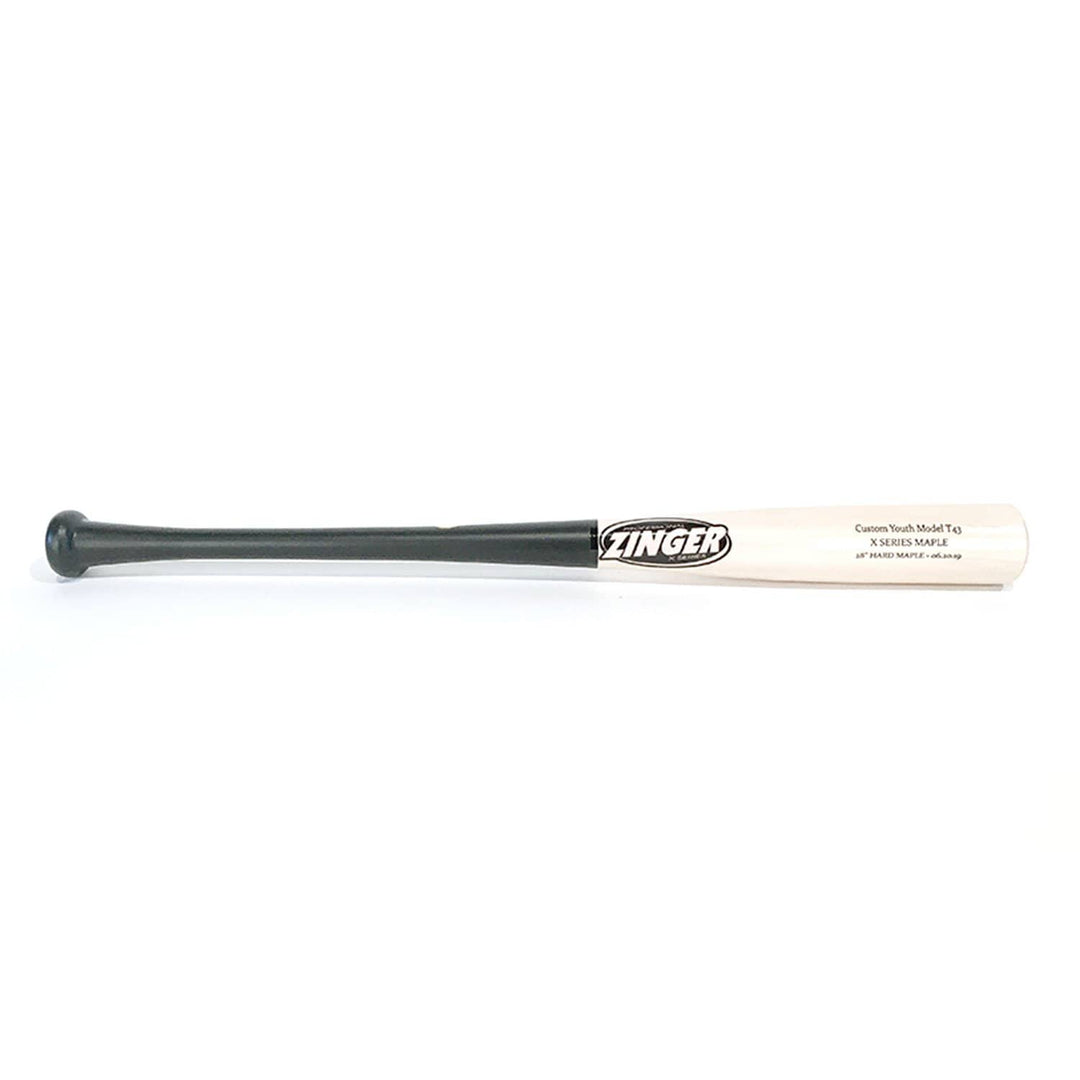 Zinger Bats Playing Bats Matte Black | Vanilla | Black / 28" / (-3) Zinger Bats Youth Model T43 Wood Bat | 28" (-3) | Maple