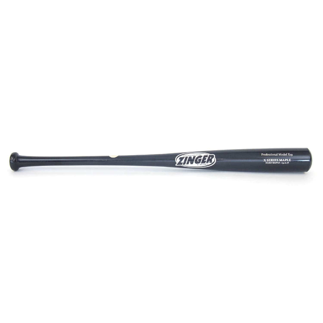 Zinger Bats Playing Bats Zinger Bats Model X19 Wood Baseball Bat | Maple | Black | White / 29" / (-5)